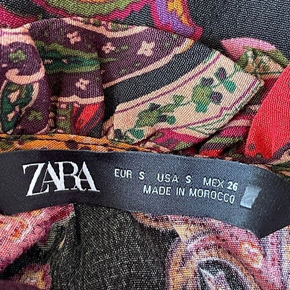 Zara Long Sleeve Floral Piasley Print Blouse - Picture 5 of 7